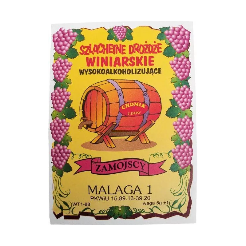 CHOMIK 5G SZLACHETNE DROŻDZE WINIARSKIE MALAGA 1