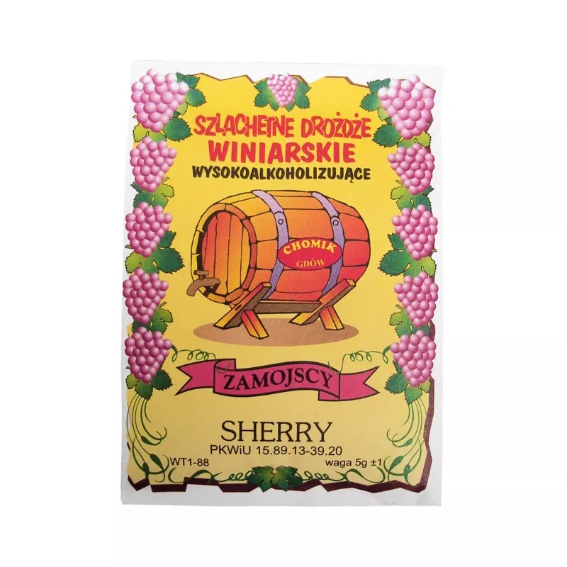 CHOMIK 5G SZLACHETNE DROŻDZE WINIARSKIE SHERY