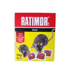 Ratimor 150g Pasta Czerwona Bromadiolon na Myszy Szczury Saszetki Miękkie Trutka
