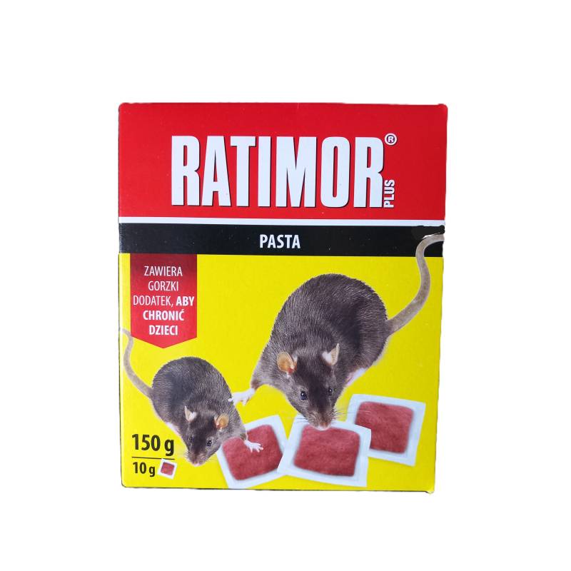 Ratimor 150g Pasta Czerwona Bromadiolon na Myszy Szczury Saszetki Miękkie Trutka