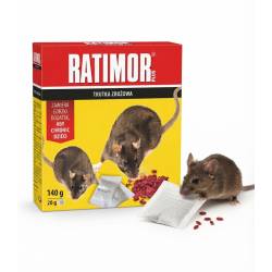Ratimor 140g Trutka Zbożowa Czerwona Bromadiolon Myszy Szczury Zwalczanie