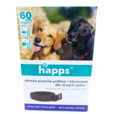 Happs 60cm Obroża przeciw pchłom i kleszczom dla dużych psów ochrona do 6 miesięcy