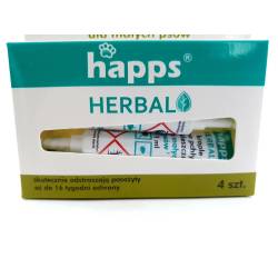 Happs Herbal 4x1ml krople na pchły i kleszcze dla małych psów do 10kg