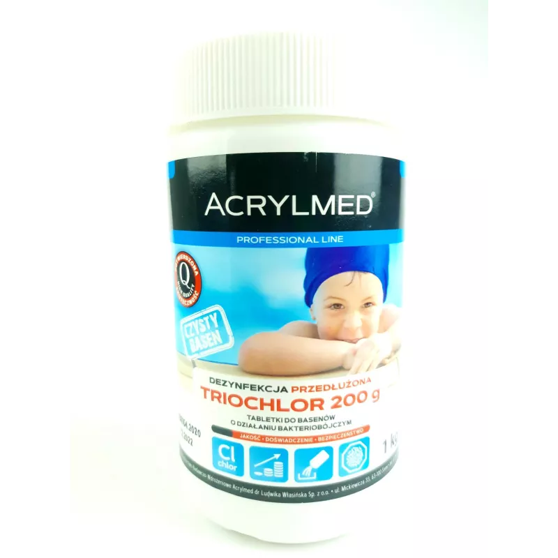 Acrylmed 1 kg Triochlor 200 g tabletki do basenów bakteriobójcze