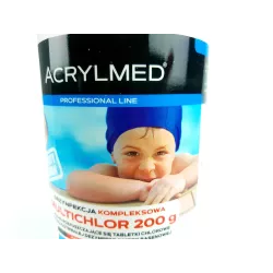 Acrylmed 1 kg Multichlor 200 g do długotrwałej dezynfekcji wody w basenie