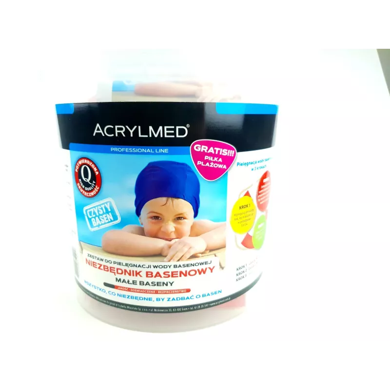 Acrylmed Zestaw do pielęgnacji wody basenowej do małych basenów piłka gratis