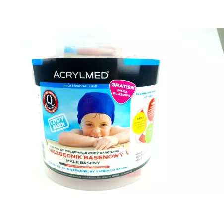 Acrylmed Zestaw do pielęgnacji wody basenowej do małych basenów piłka gratis