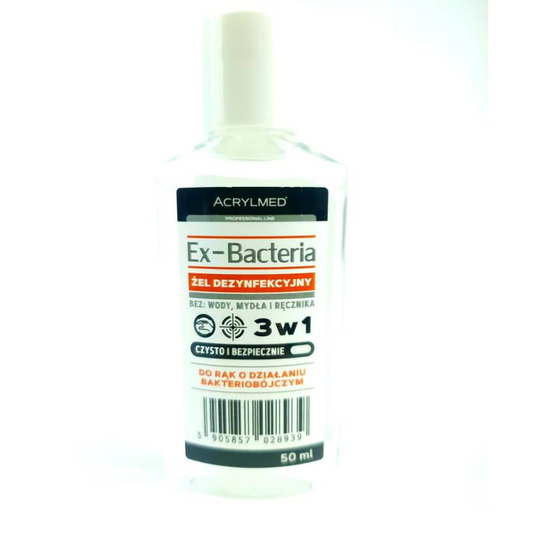 Acrylmed 50 ml Żel dezynfekcyjny do rąk o działaniu bakteriobójczym Ex-Bakteria