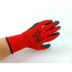 Rękawice robocze MOCNE 446 nitryl czerwone czarne rozmiar 10