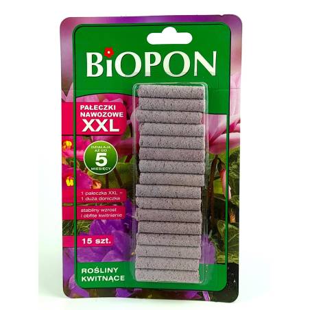 Biopon 15szt. Pałeczki nawozowe XXL do roślin kwitnących na 5 miesięcy
